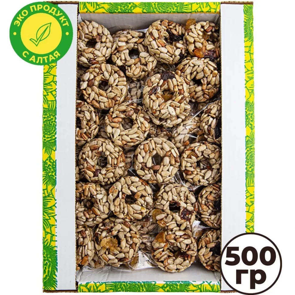  Козинаки из подсолнечника с медом и сухофруктами "Зачетные" 500г в Снежинске