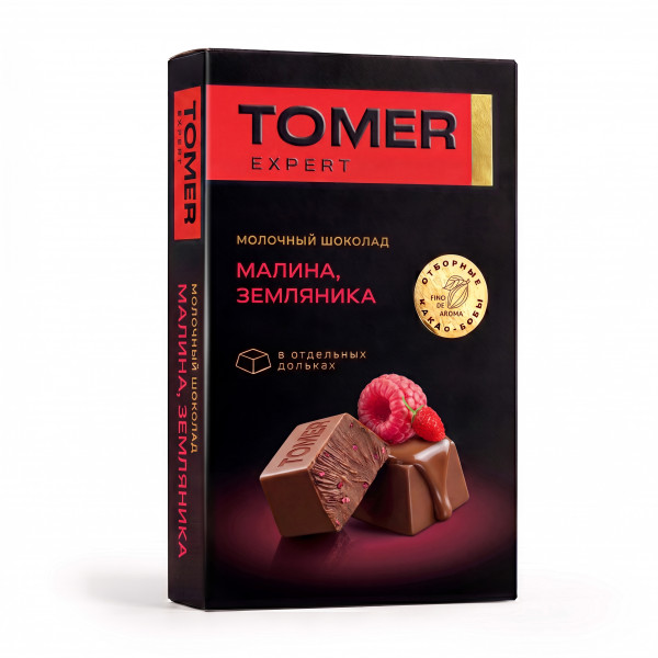№1 Фабрика Томер   Молочный шоколад Малина-Земляника, 90г  в Снежинске