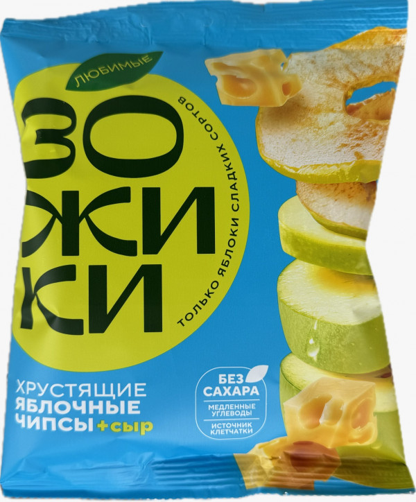 №1 Зожики Яблочные чипсы с сыром, 25г  в Снежинске