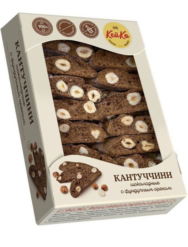  Кей Ко Кантуччини шоколадные с фундучным орехом, 200г  в Снежинске